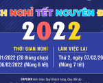 THÔNG BÁO LỊCH NGHỈ TẾT NGUYÊN ĐÁN NHÂM DẦN NĂM 2022