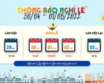 THÔNG BÁO NGHỈ LỄ 30/04 – 01/05/2022