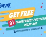 GET FREE 1 TRANSPARENT PROTECTIVE MASK HAT WITH PURCHASE OF 199,000VND WHEN ORDER THROUGH WEBSITE