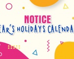 NEW YEAR’S HOLIDAYS CALENDAR 2020 NOTICE