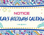 NEW YEAR’S HOLIDAYS CALENDAR 2021 NOTICE