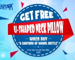 NATIONAL DAY PROMOTION - GET FREE 1 U-SHAPED NECK PILLOW WHEN BUY 5 CARTONS OF 500ML BOTTLE