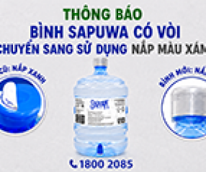 THÔNG BÁO THAY ĐỔI MÀU NẮP BÌNH SAPUWA 18,9 LÍT CÓ VÒI