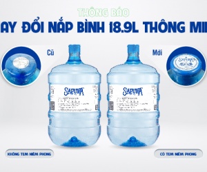 Thông báo: thay đổi thiết kế nắp bình 18.9 lít thông minh SAPUWA