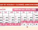 LUNAR TET HOLIDAY CLOSING ANNOUNCEMENT OF QUY MAO